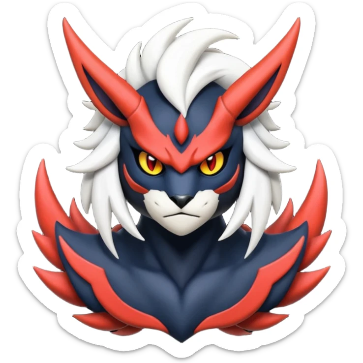 Handsome cool badass edgy Absol-Litten-Darkrai-Giratina-Yveltal-Pokémon-Fakémon-fusion-hybrid-creature sticker