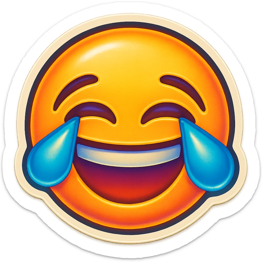 laughing with tears  sticker