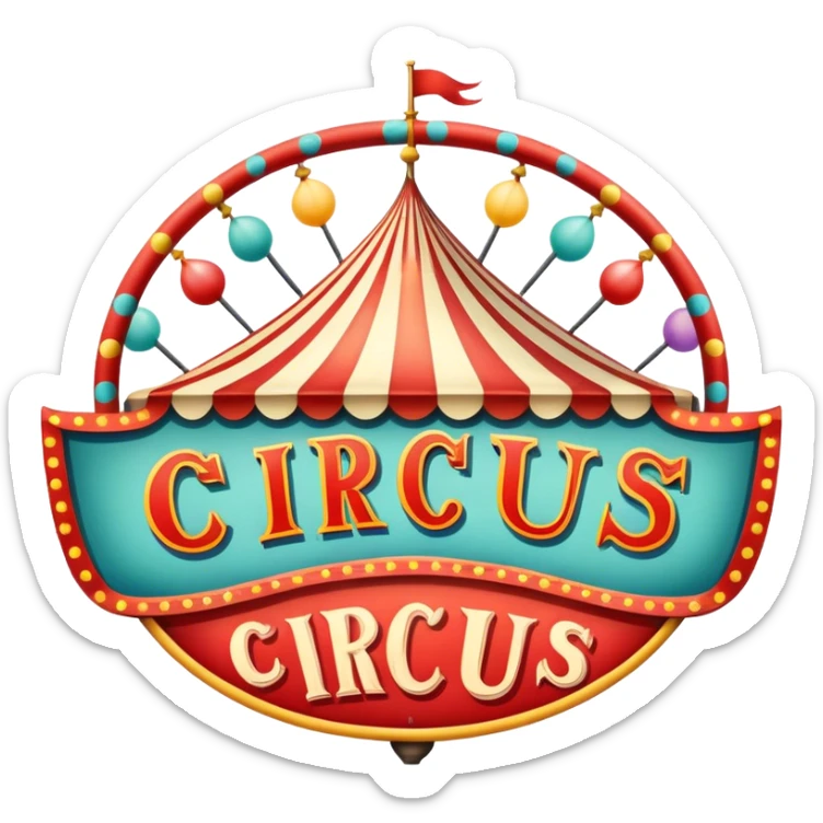 Vintage circus sign sticker