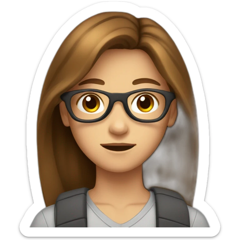 A teenager with brown hair and a ray in the middle sticker