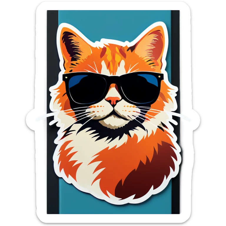 Cat with sunglasses sticker