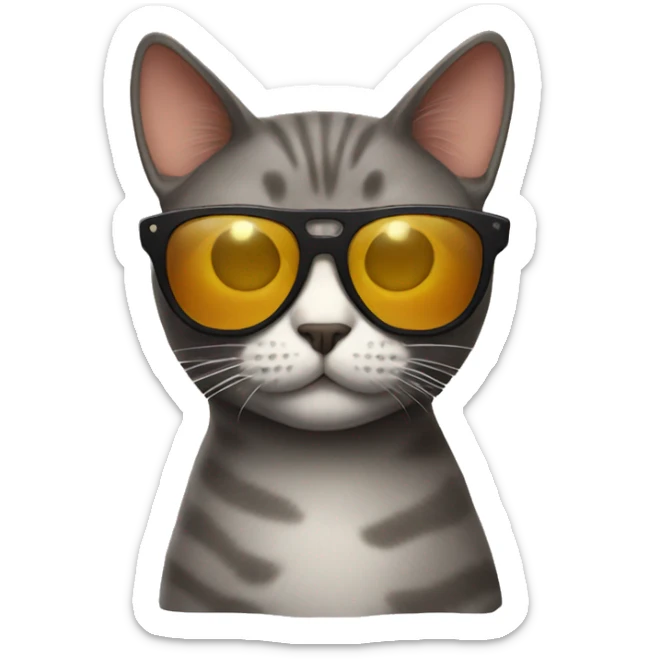 Cat with sunglasses sticker