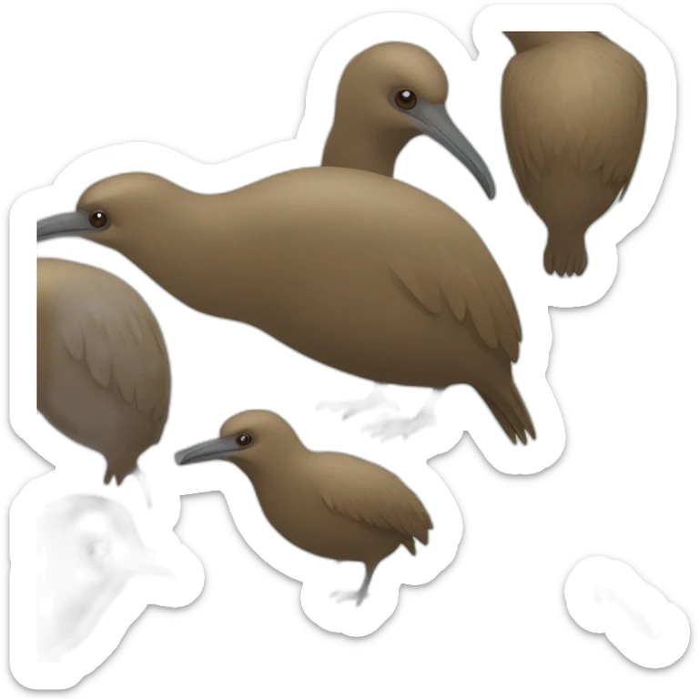 kiwi bird (brown, flightless bird endemic to New Zealand) sticker
