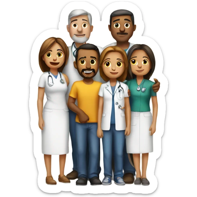 familia en casa por enfermedad sticker