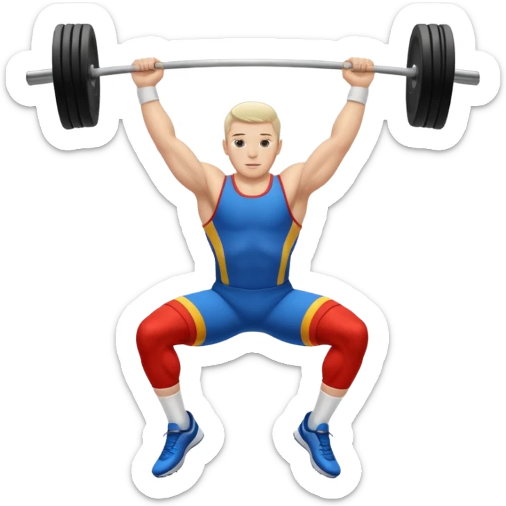 white sportsman in the playground, dressed  in sport suit on sports horizontal bars sticker
