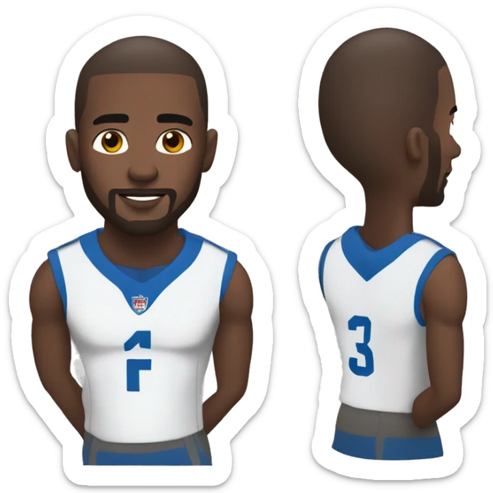 Skin fade African man with brown Eyes with light beard football uk sticker