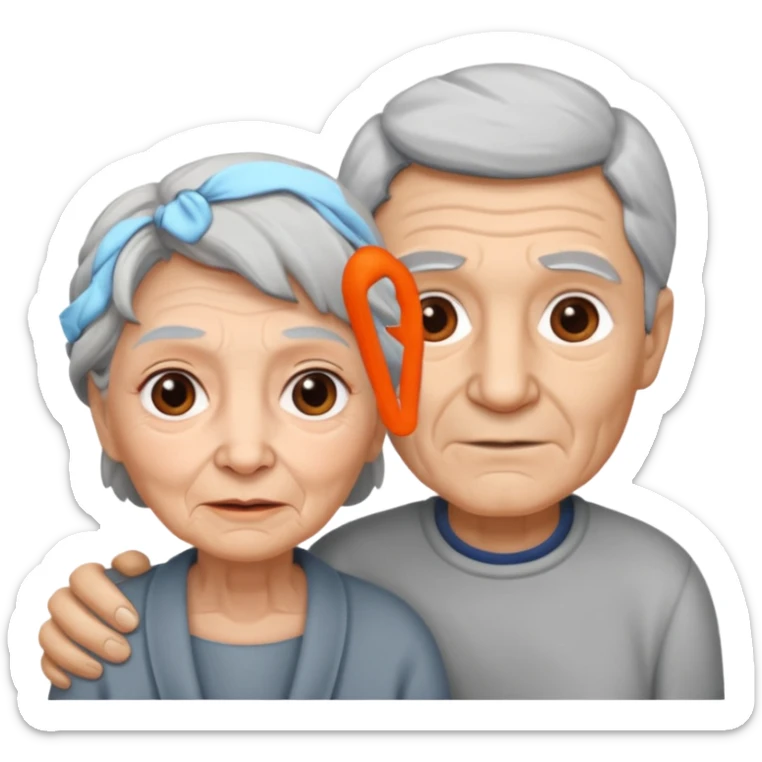 lo mismo que estas haciendo solo coloca alado de la abuela un hombre joven  sticker