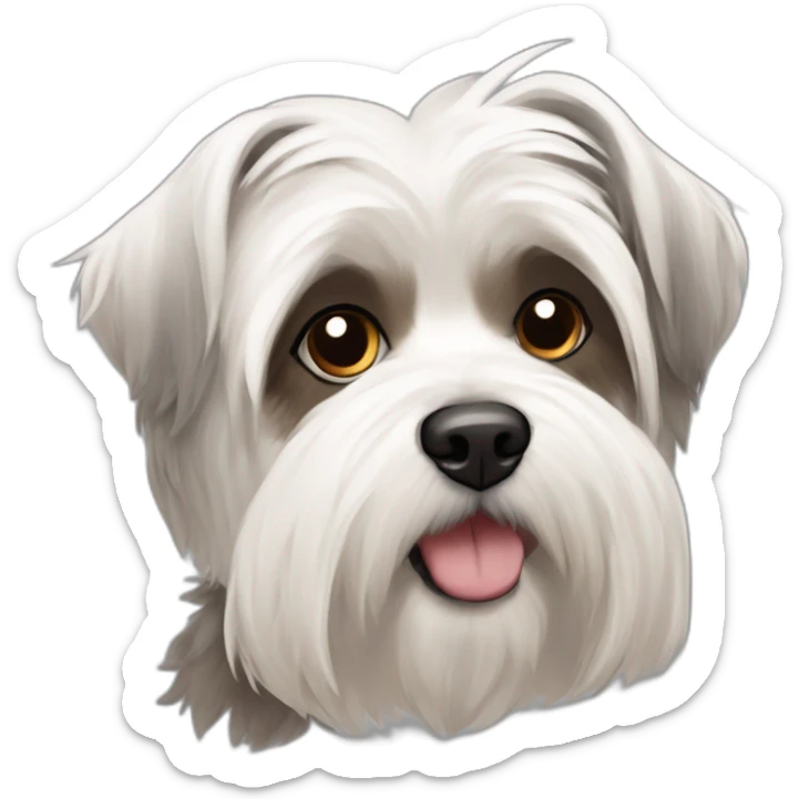 West Highland White terrier and brown/gray combination of a Shih-tzu and a Malthezer sticker