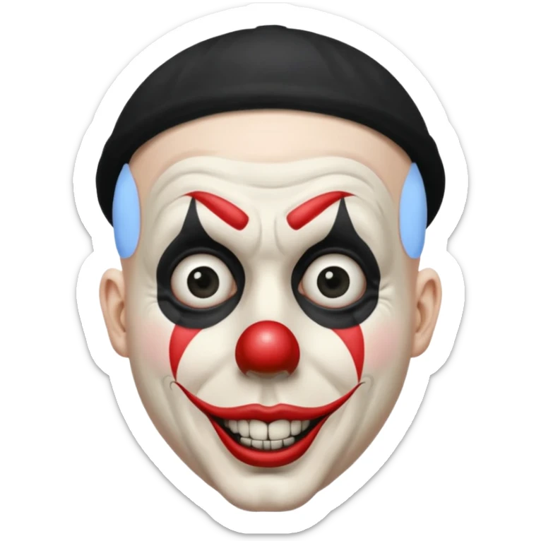 Art the clown (Bald mime with a small black cap on his head) Terrifier movie sticker