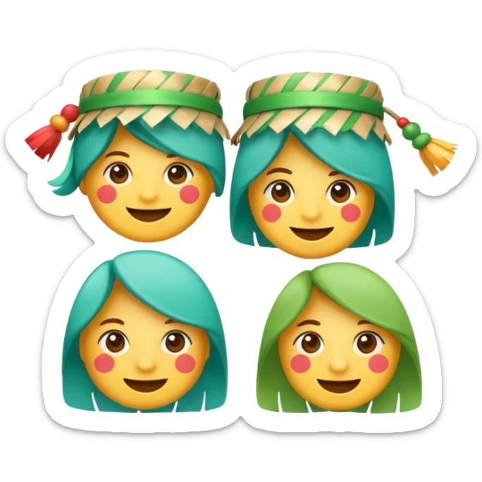 bandeirinhas decorativas de festa junina, emoji style, green-aqua #00C7B4 color, transparent background sticker