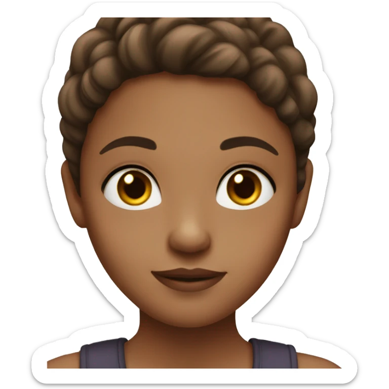 girl with brown hair, hazel eyes, and fair skin sticker