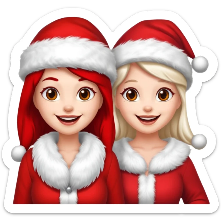 Make an emoji of a couple but as Santa Claws and female Santa Claws sticker