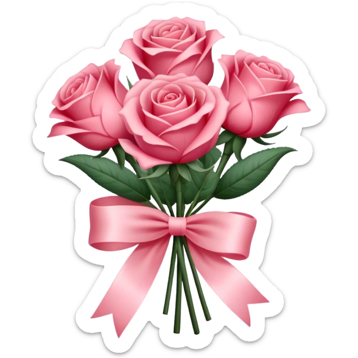"Lush Blush Red roses wrapped in a silky Rose Quartz ribbon, their beauty enhanced by a fluttering Carnation Pink butterfly. The scene radiates romance and grace." sticker