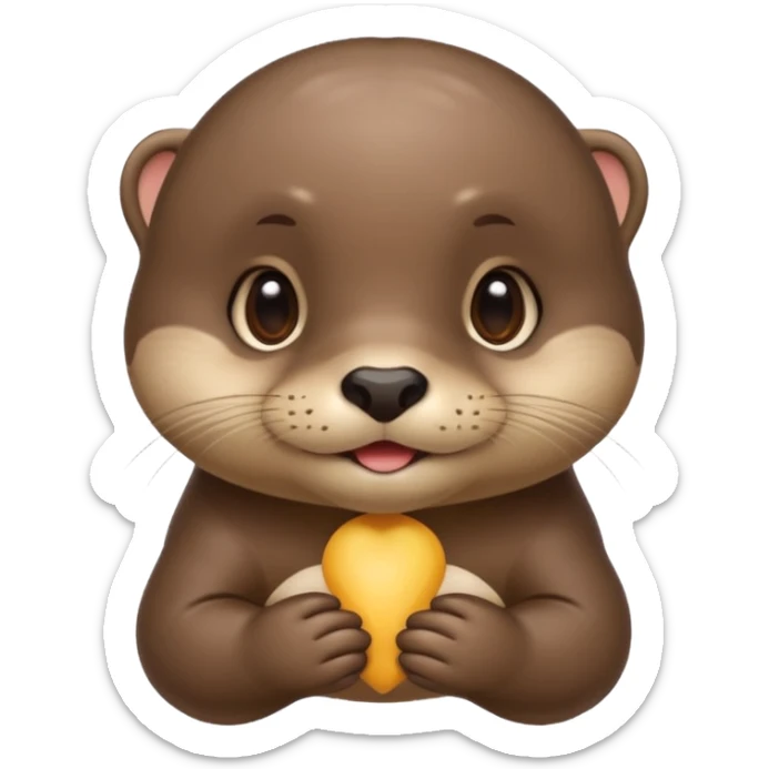 The face of a cute baby otter (little cheeks, not much hair) sticker
