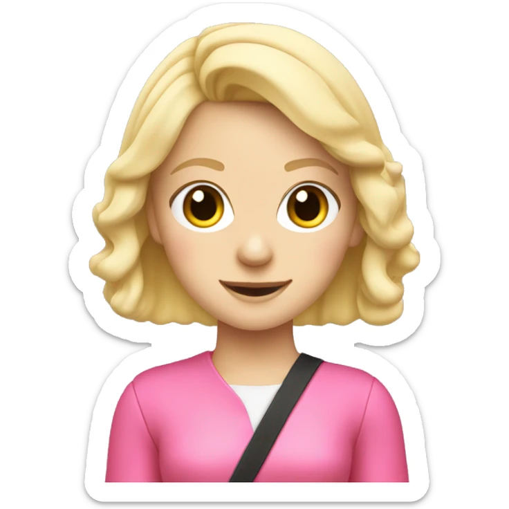 Cute blonde girl driving a Pink toyota Yaris  sticker