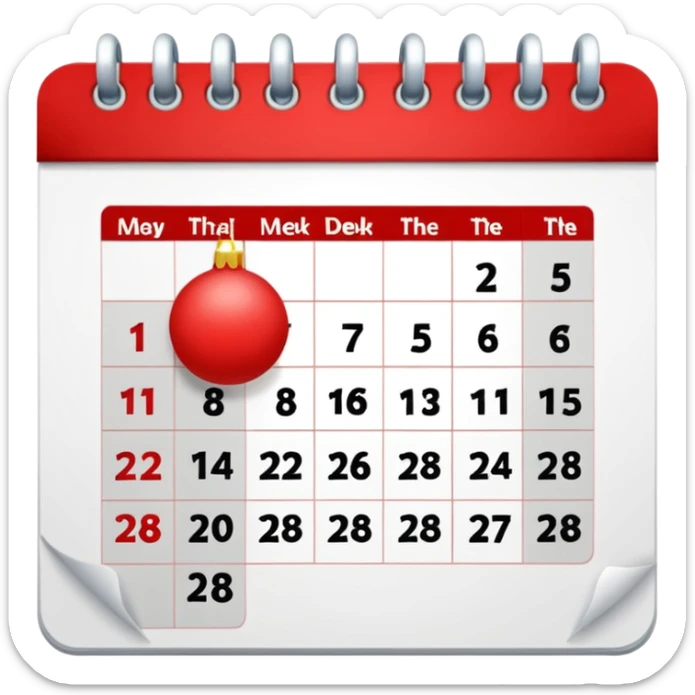 create a calendar for december 2026 , monday comes first day of the week and highlight with red 15-28 december sticker