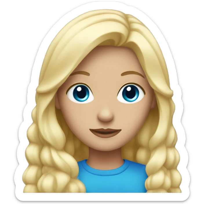 blonde with blue eyes sticker