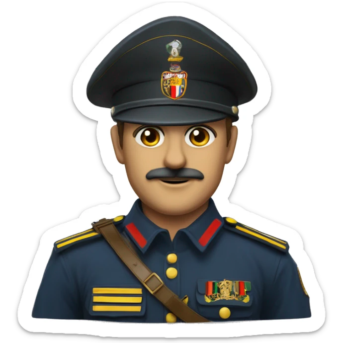 Create an emoji for rappresent "Arma dei Carabinieri" (italian gendarmerie) ,, without show guns  sticker