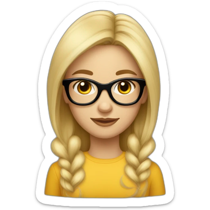 Une fille blonde à lunette avec un garçon au cheveux noir sticker