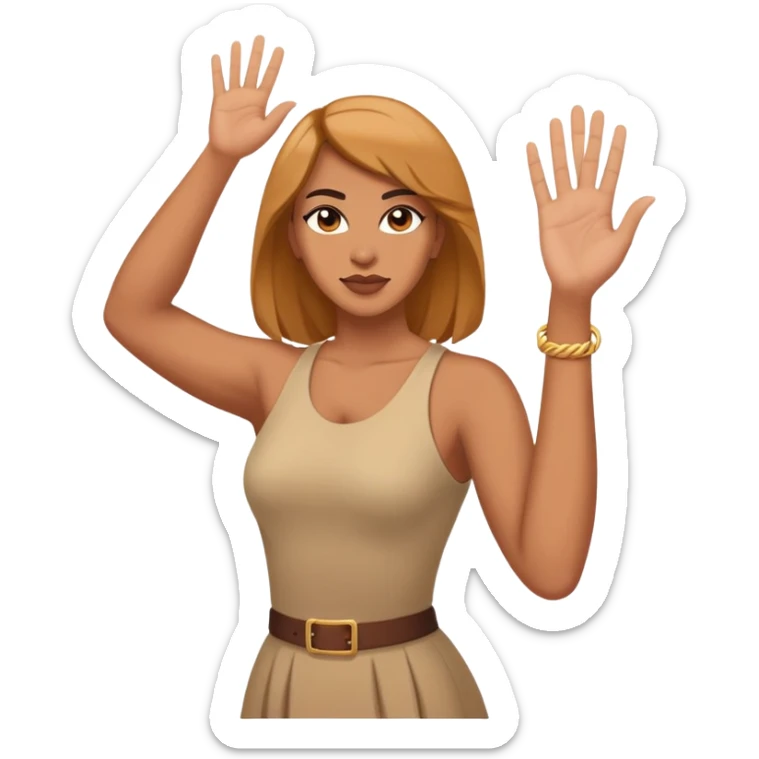 Fierce trans woman waving her arm side to side, saying still got my murr still got my murr sticker