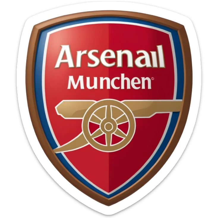 A logo Shape Like Arsenal With Nams Bastard München And Colors Brown And Red In The Middle sticker