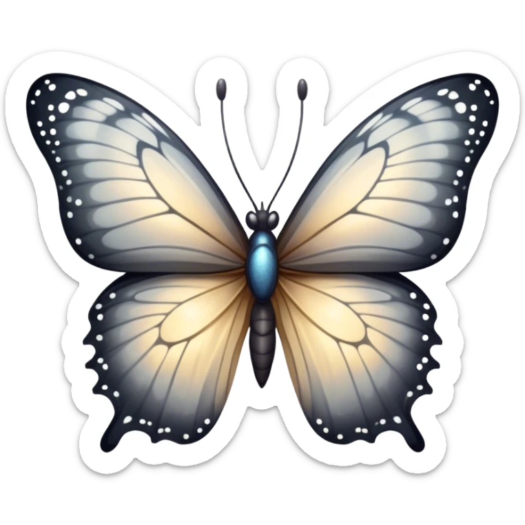 Dim grey beautiful sparkling butterfly sticker
