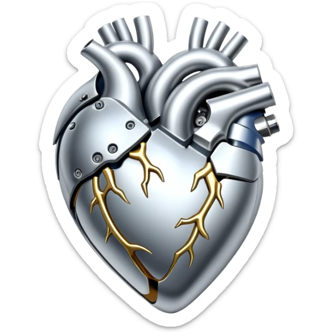 sorayama heart glossy metal parts mechanism sfw sticker