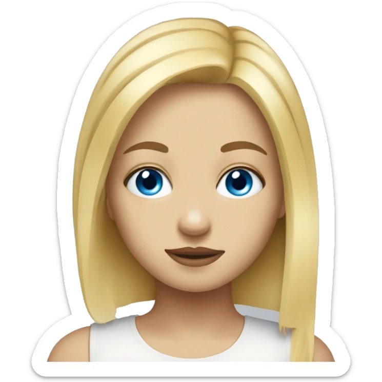 head and neck of Blonde girl blue eyes portrait sticker