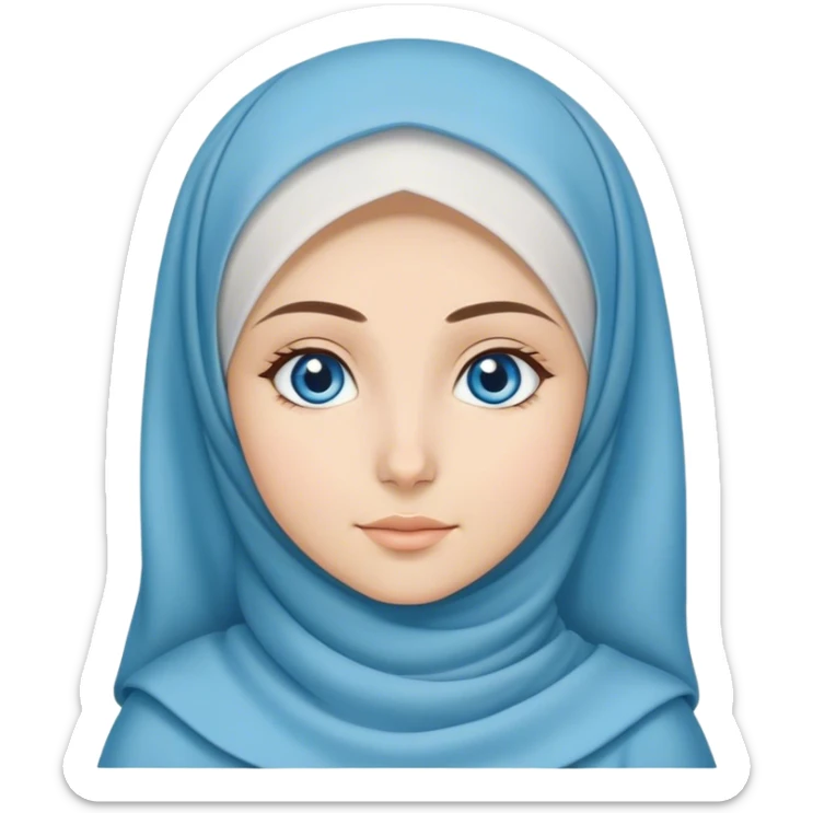 Turkish beautiful finish Konya girl blue eyes with hijab mevlana dress sticker