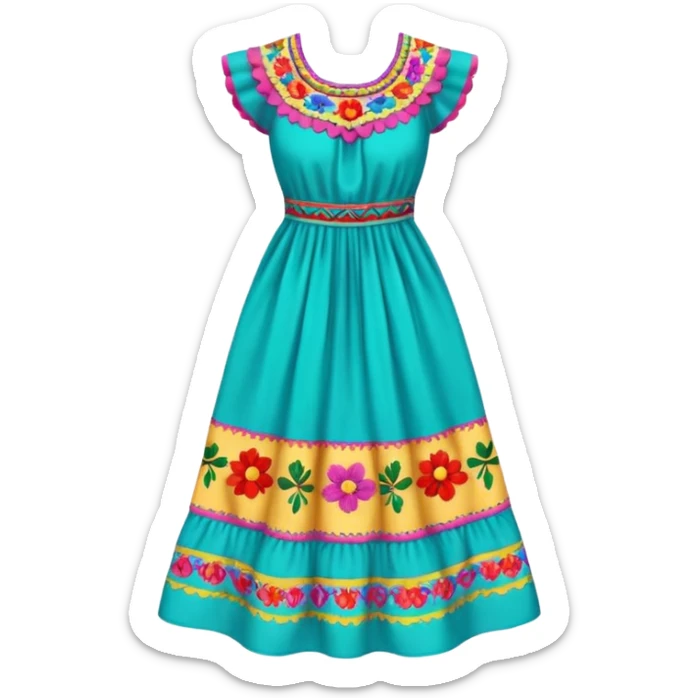 mexican patterned dress sticker