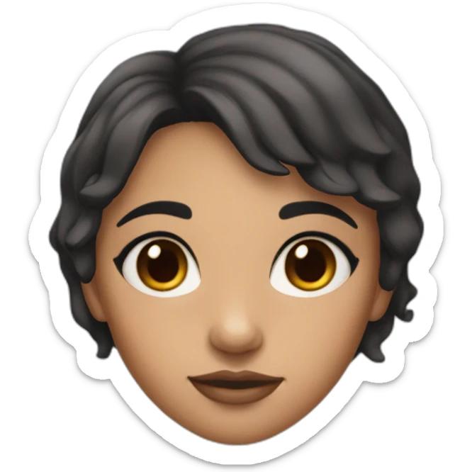 Light brown skin girl with short black hair and drown eyes pencil sticker