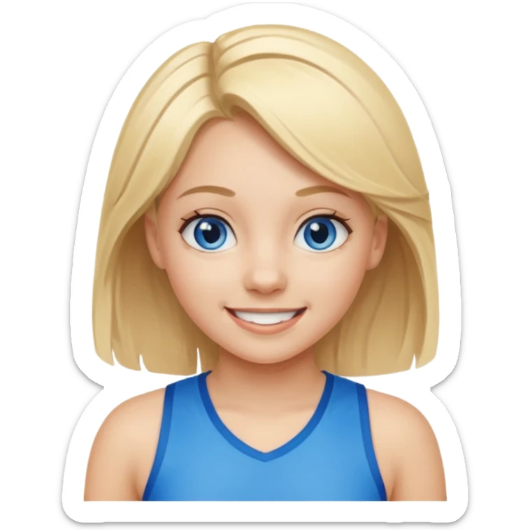 a young girl with blonde hair is playing sports sticker