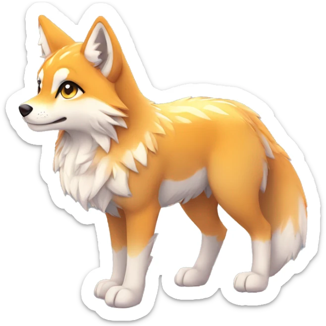 Colorful Shiny Fionbri-Falvie-sparkle-wolf-sona with markings full body sticker