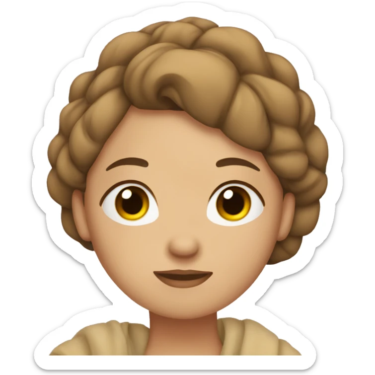 girl with light brown hair and brown eyes sleeping under a blanket in a bun sticker