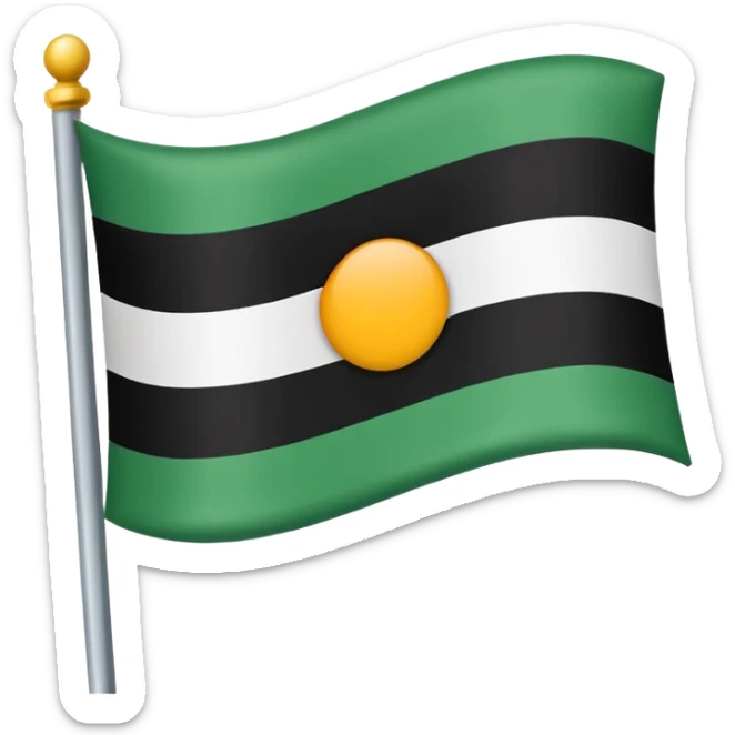 I want a flag as a emoji its made by three colours white green and black sticker