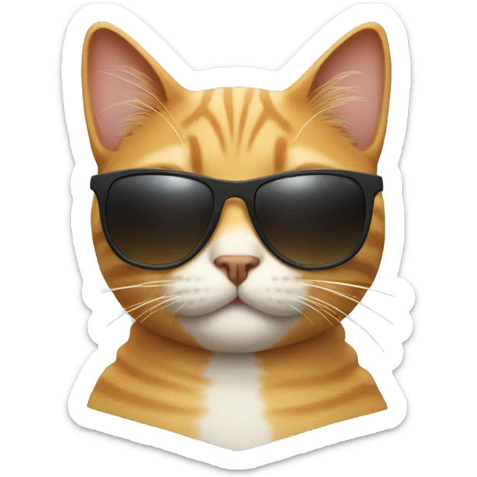 Cat with sunglasses sticker
