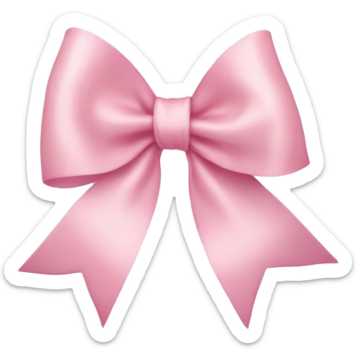 light pink ribbon bow sticker