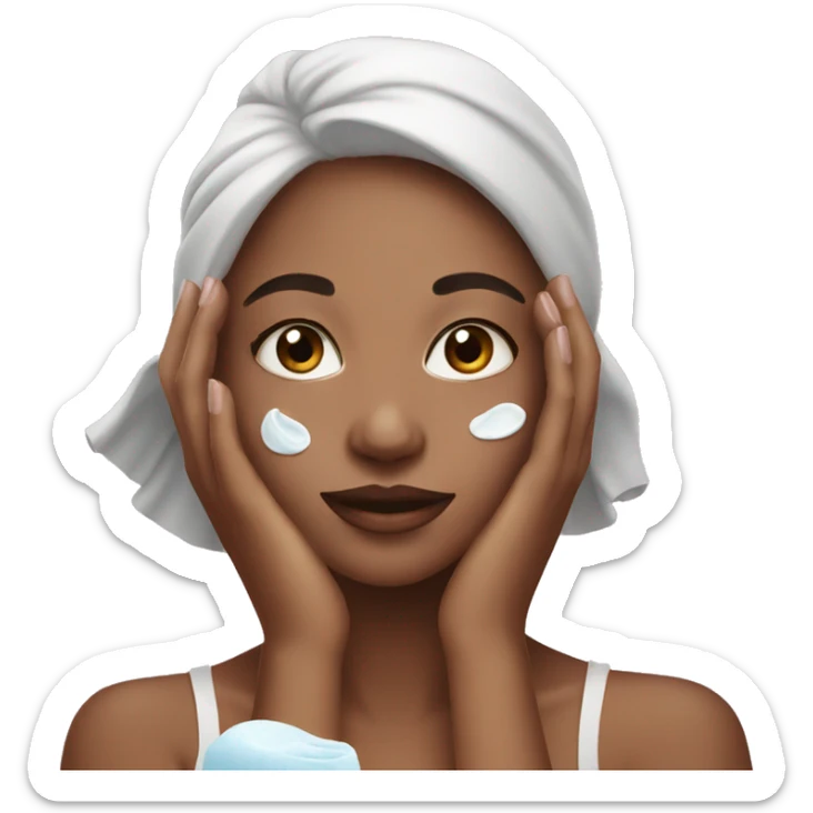 Girl doing skincare sticker