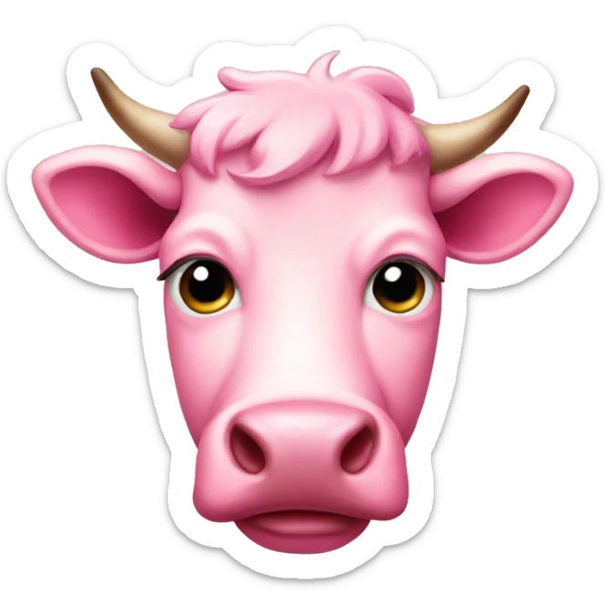 Pink cow sticker