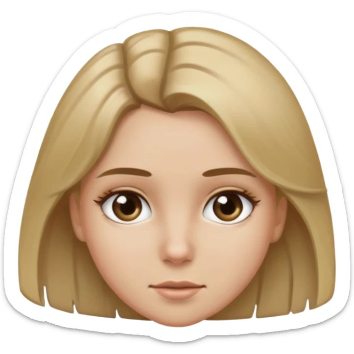 A girl with dirty blonde hair  and gray eyes ￼ sticker