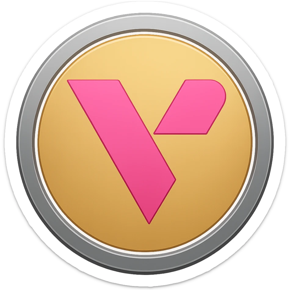 Add the provided company logo to the center of this modern coin token, keeping the flat emoji style with transparent background as in the original images. sticker