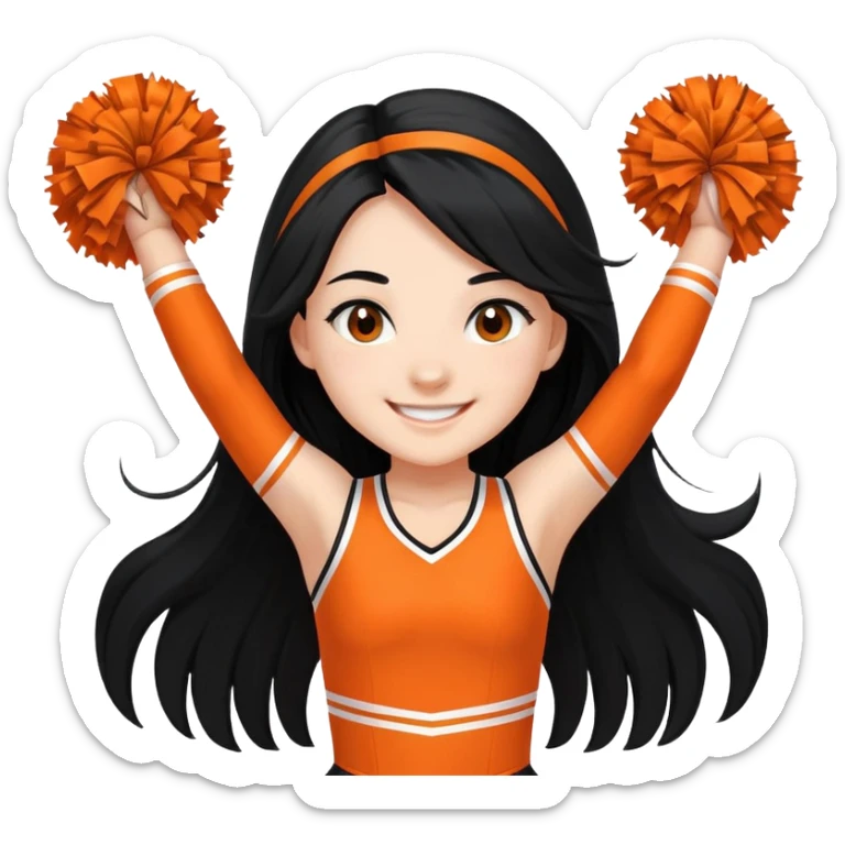 - Nữ
- 15 tuổi
- Da trắng
- Tóc dài, đen
- cười mỉm, mặt nhỏ nhắn dài, mặt bé
- Mặc áo cổ vũ cam sticker