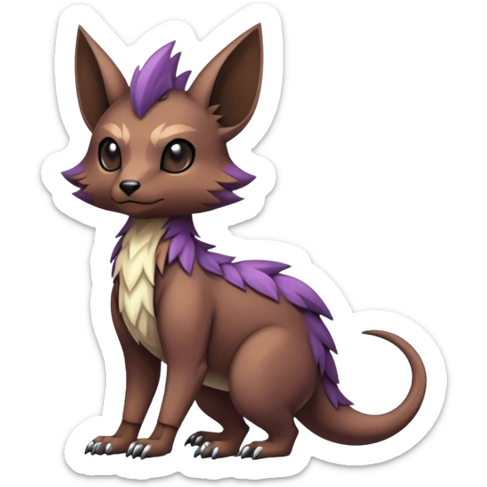 cool colorful dark pastel edgy fantasy animal hybrid Fakemon full body sticker