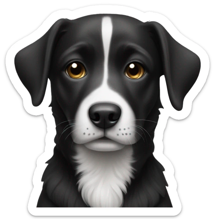 black&white dog sticker