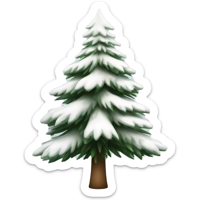  actual white fir christmas tree isolated.  sticker