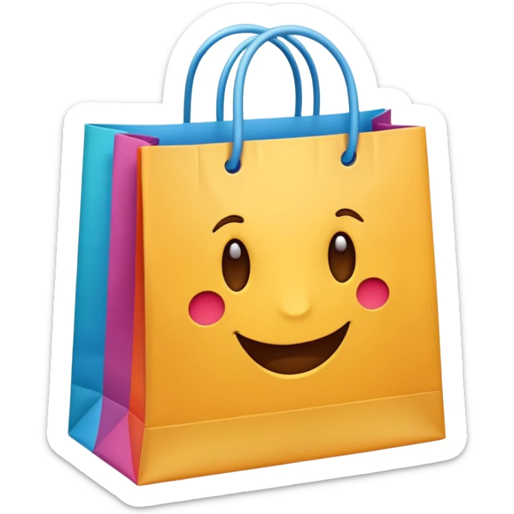 beautiful shopping bag sticker