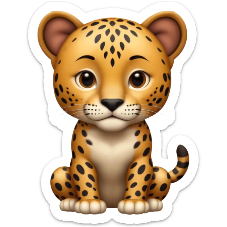 A high-resolution photo-realistic digital illustration of a baby jaguar, chest upward A high-resolution, photo-realistic digital illustration of a majestic young jaguar sticker