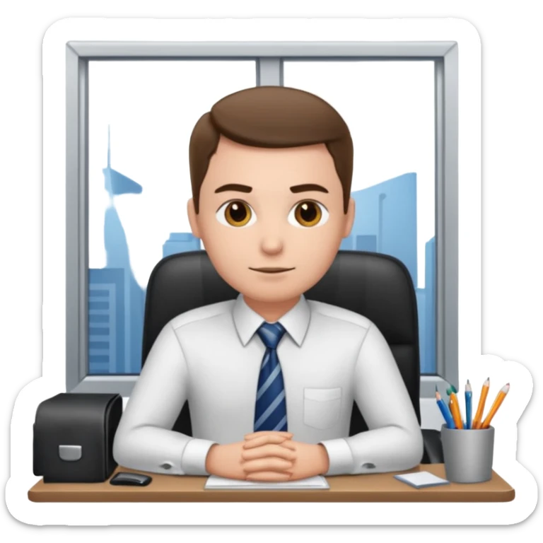 une image de 3/4 avec un recruteur à son bureau (l'image est tourné de 3/4) je veux une image qui soit de 3/4
 sticker