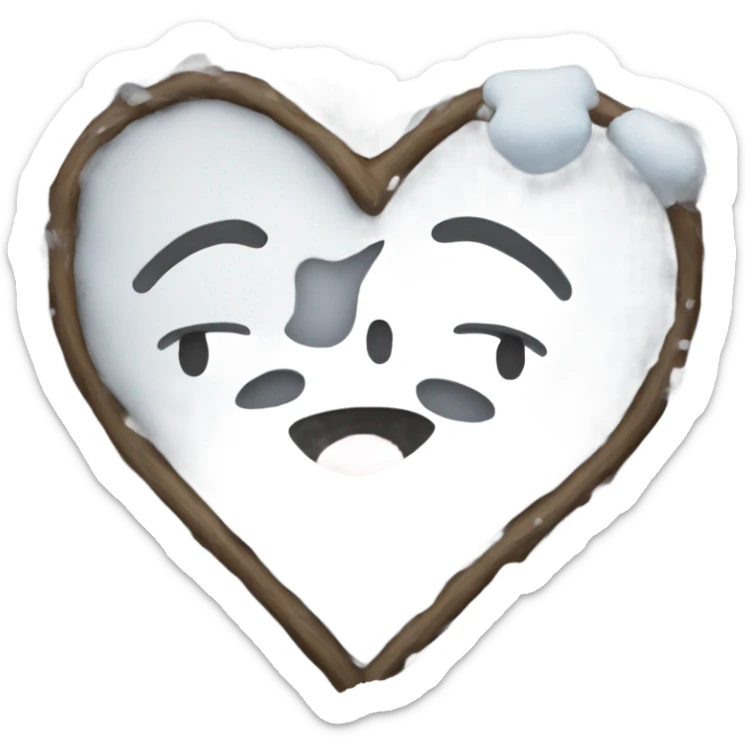 Snow heart sticker