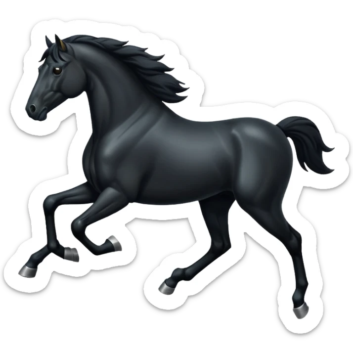 A black horse running sticker